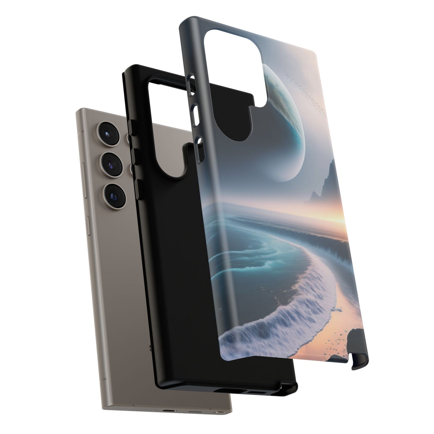 Galaxy Ocean Phone Case — Surreal Planet Beach Tough Case