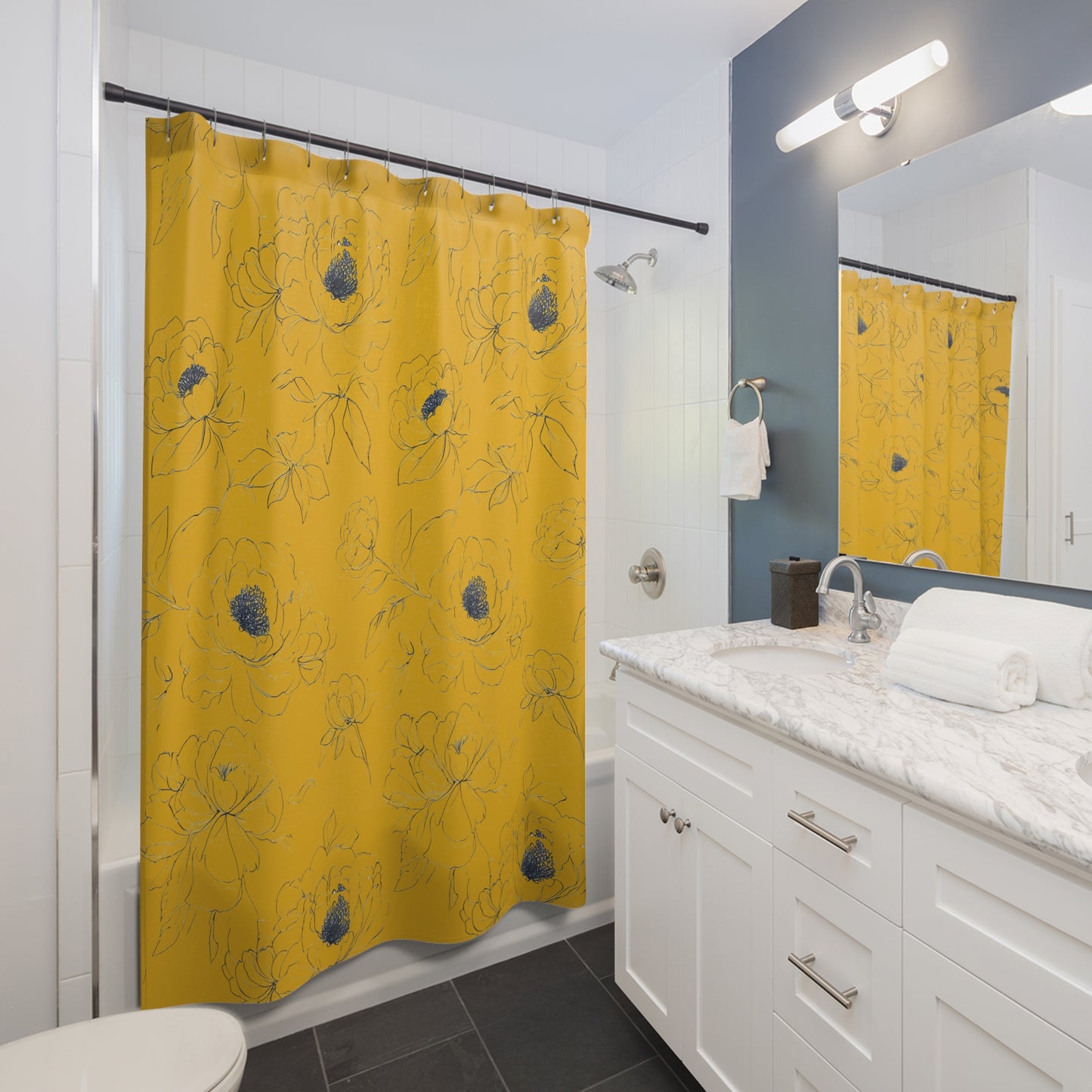 Chic Floral Shower Curtain