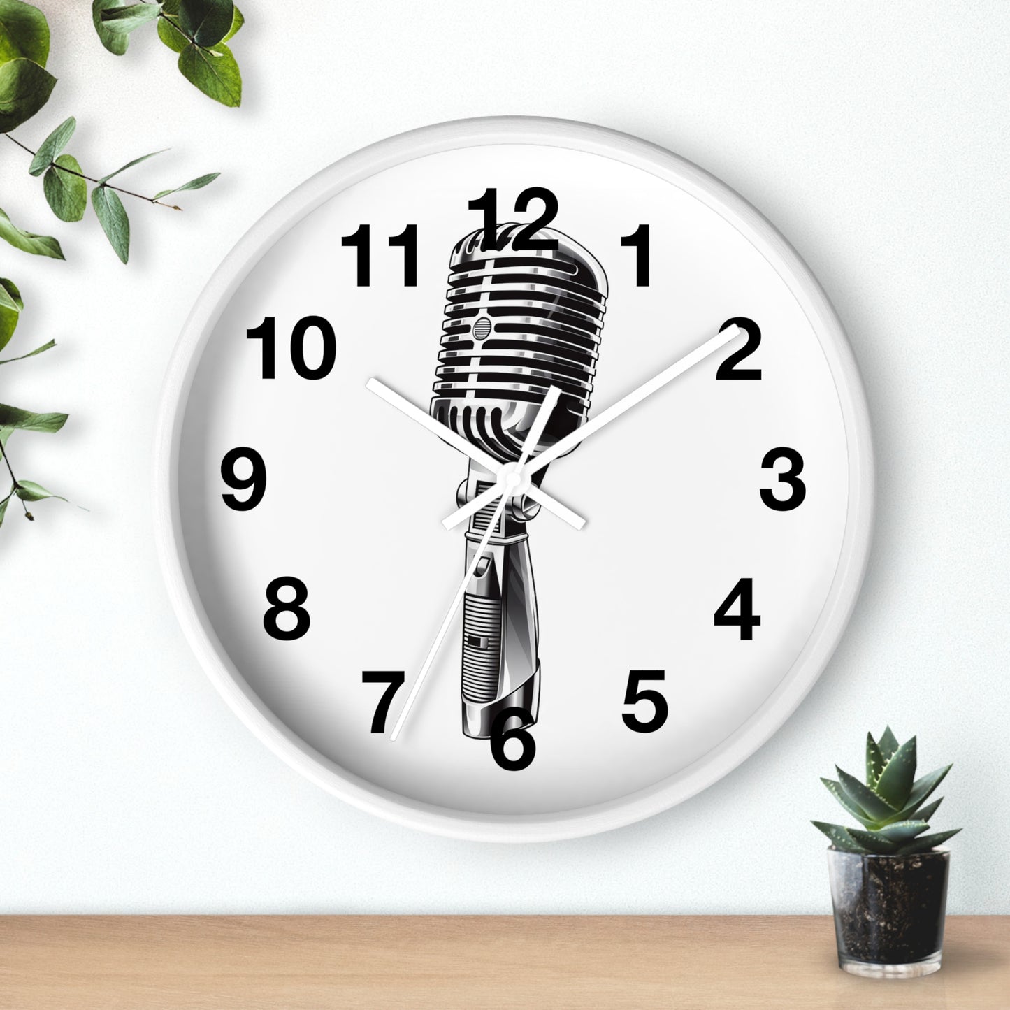 Retro Microphone Wall Clock | Vintage Mic Analog Clock
