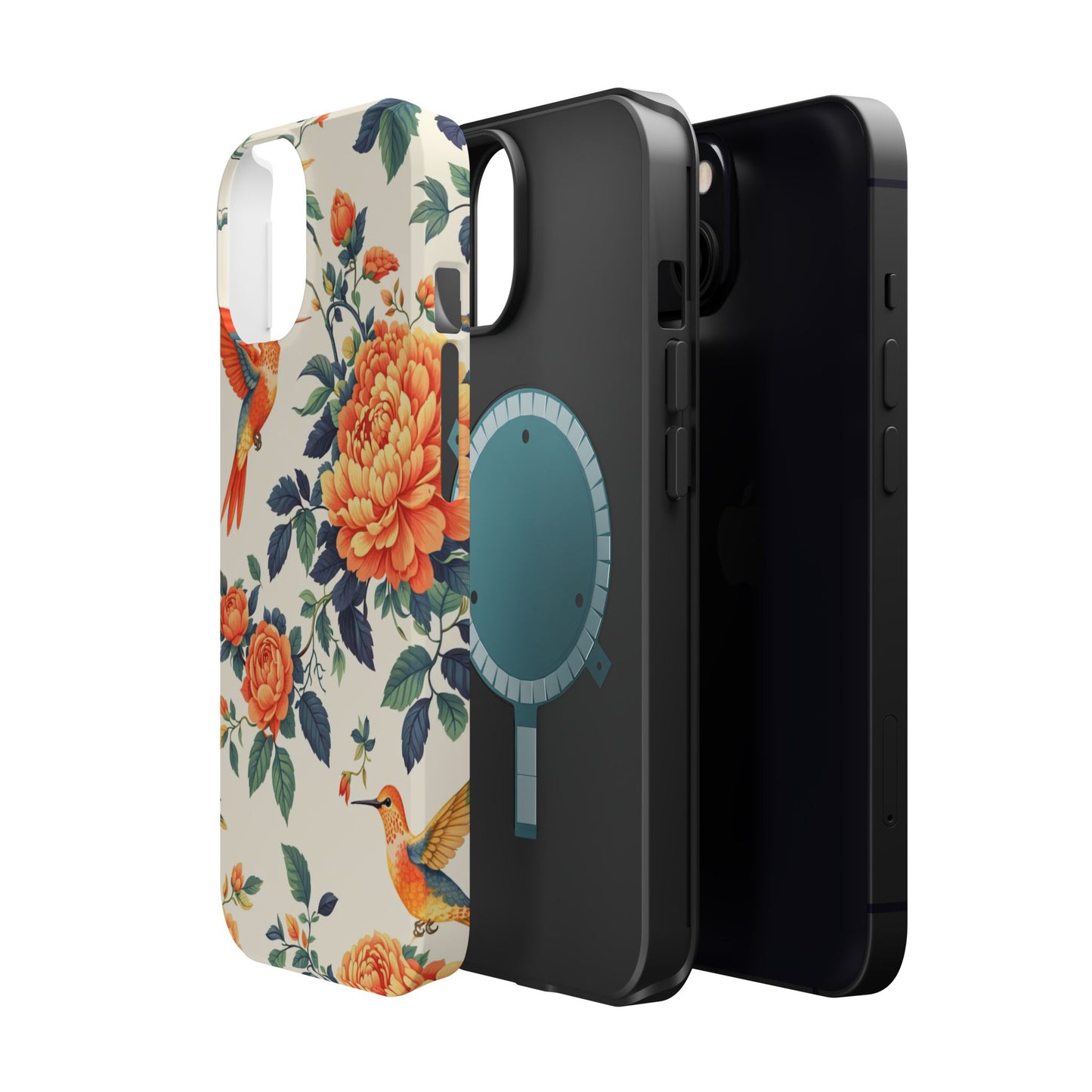 Floral Hummingbird Magnetic Phone Case — Impact-Resistant Protective Cover
