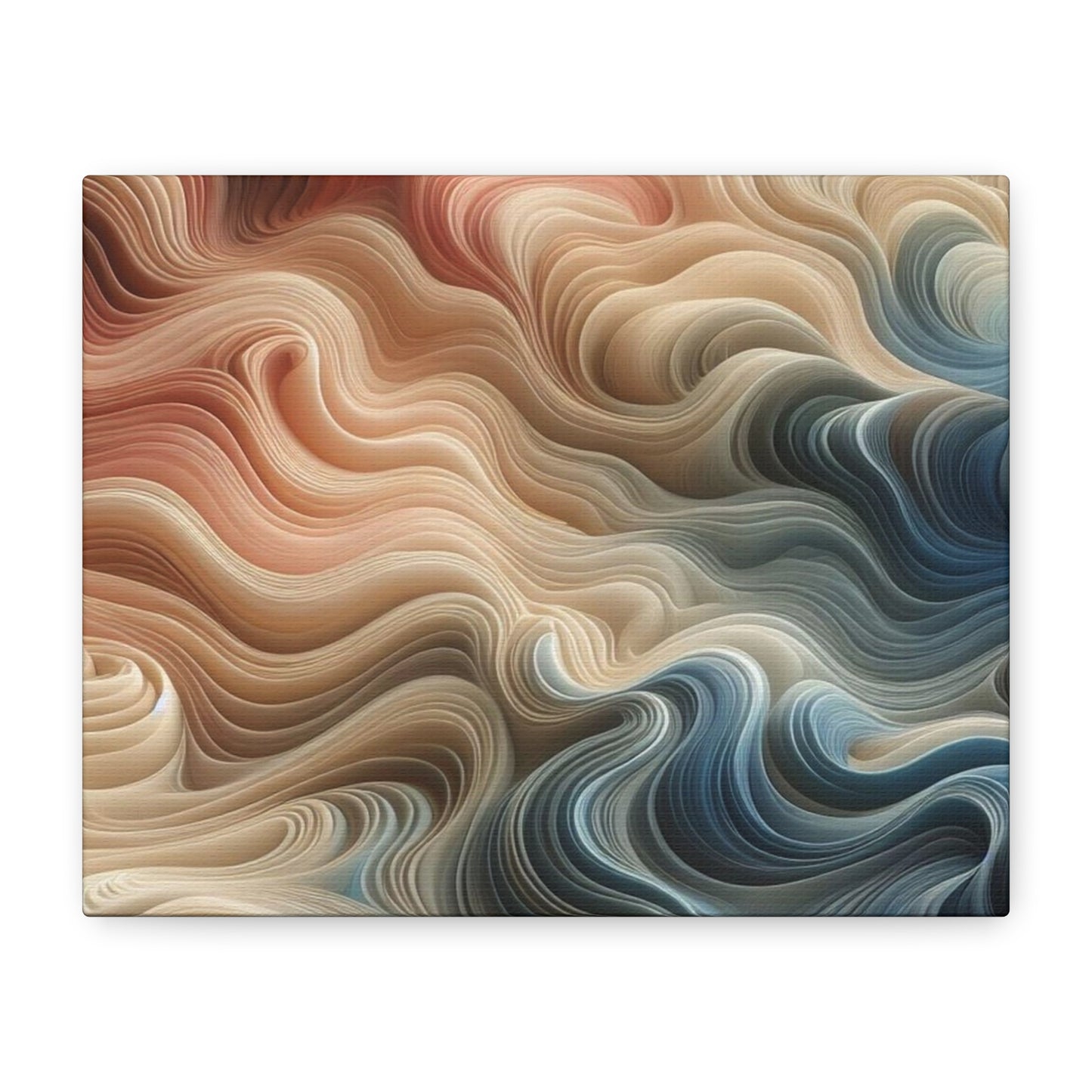 Abstract Swirl Matte Canvas Wall Art — Fluid Earth Tones, Stretched 1.25"