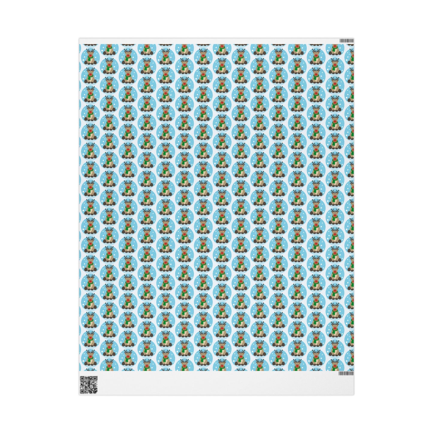 Wrapping Paper — Cheerful Reindeer Pattern Holiday Gift Wrap