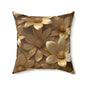 Elegant Floral Square Pillow for Cozy Home Decor, Boho Accent Pillow