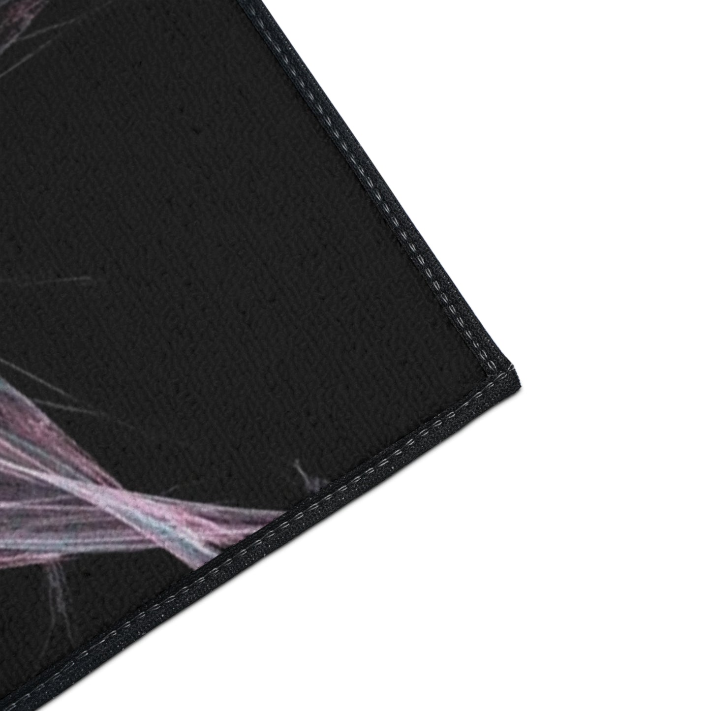 Abstract Floral Mandala Heavy-Duty Floor Mat — Pink Teal Fractal Design