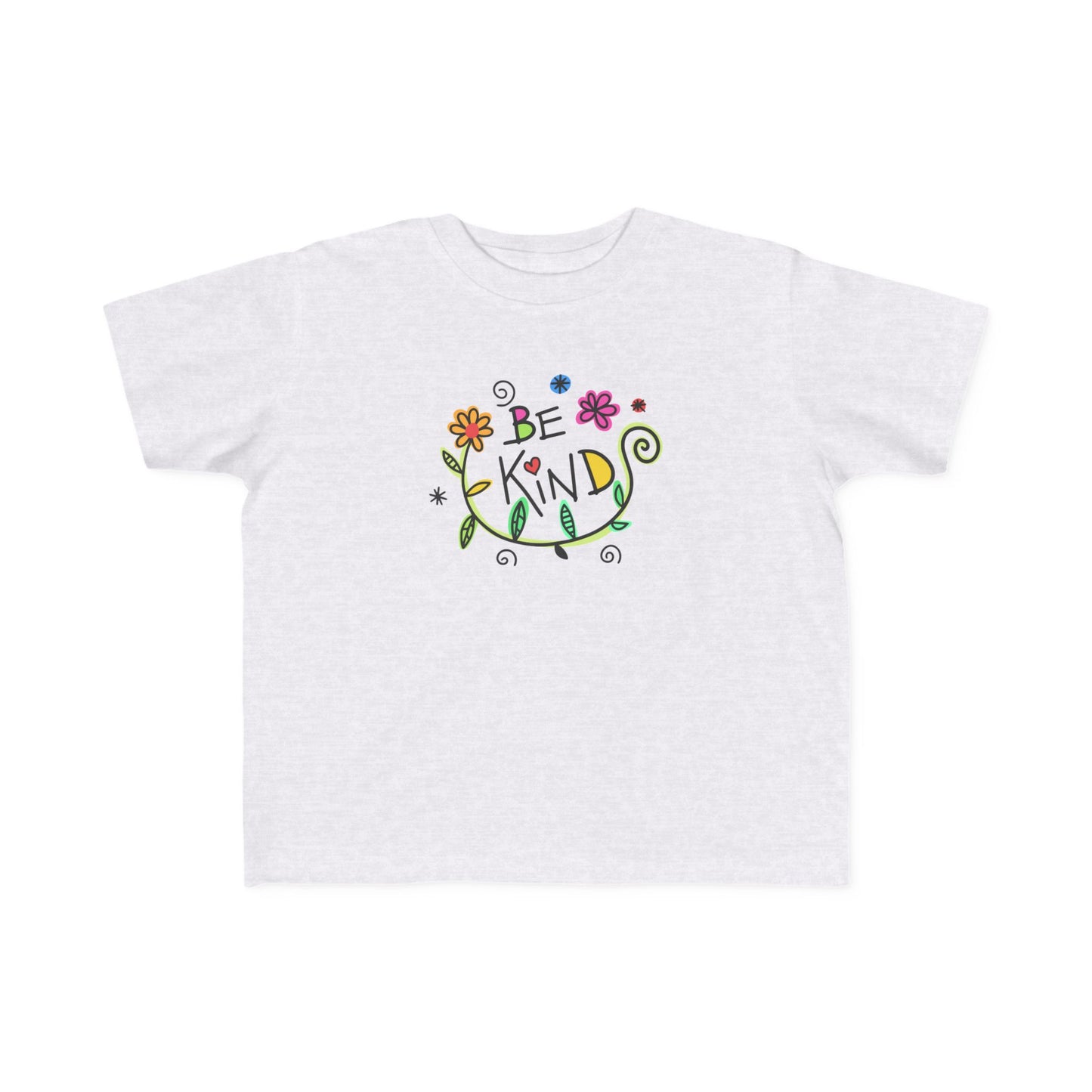 Whimsical Toddler Tee - 'Be Kind' Design, Cute Kids' Shirt, Floral Graphic Tee, Toddler Gift, Inspirational Apparel