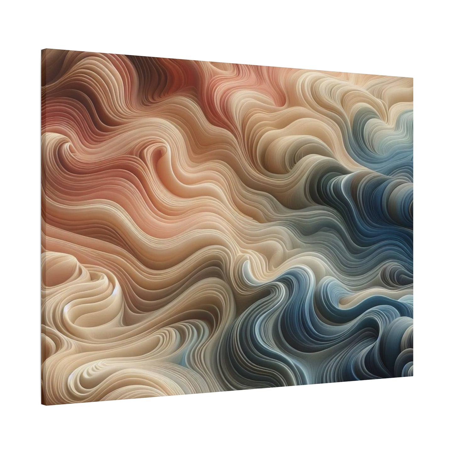 Abstract Swirl Matte Canvas Wall Art — Fluid Earth Tones, Stretched 1.25"