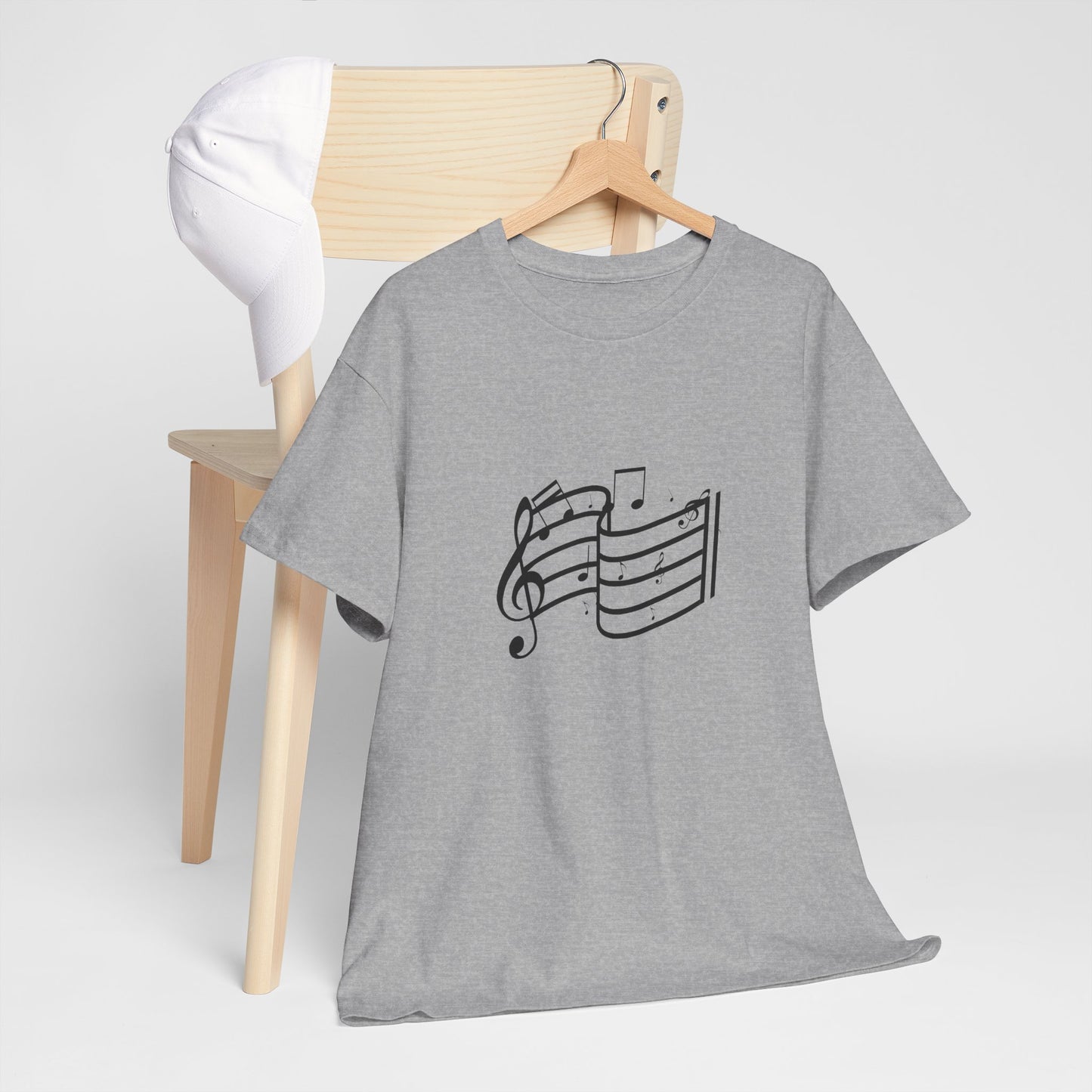 Music Notes T‑Shirt — Minimalist Sheet Music Tee for Musicians & Music Lovers