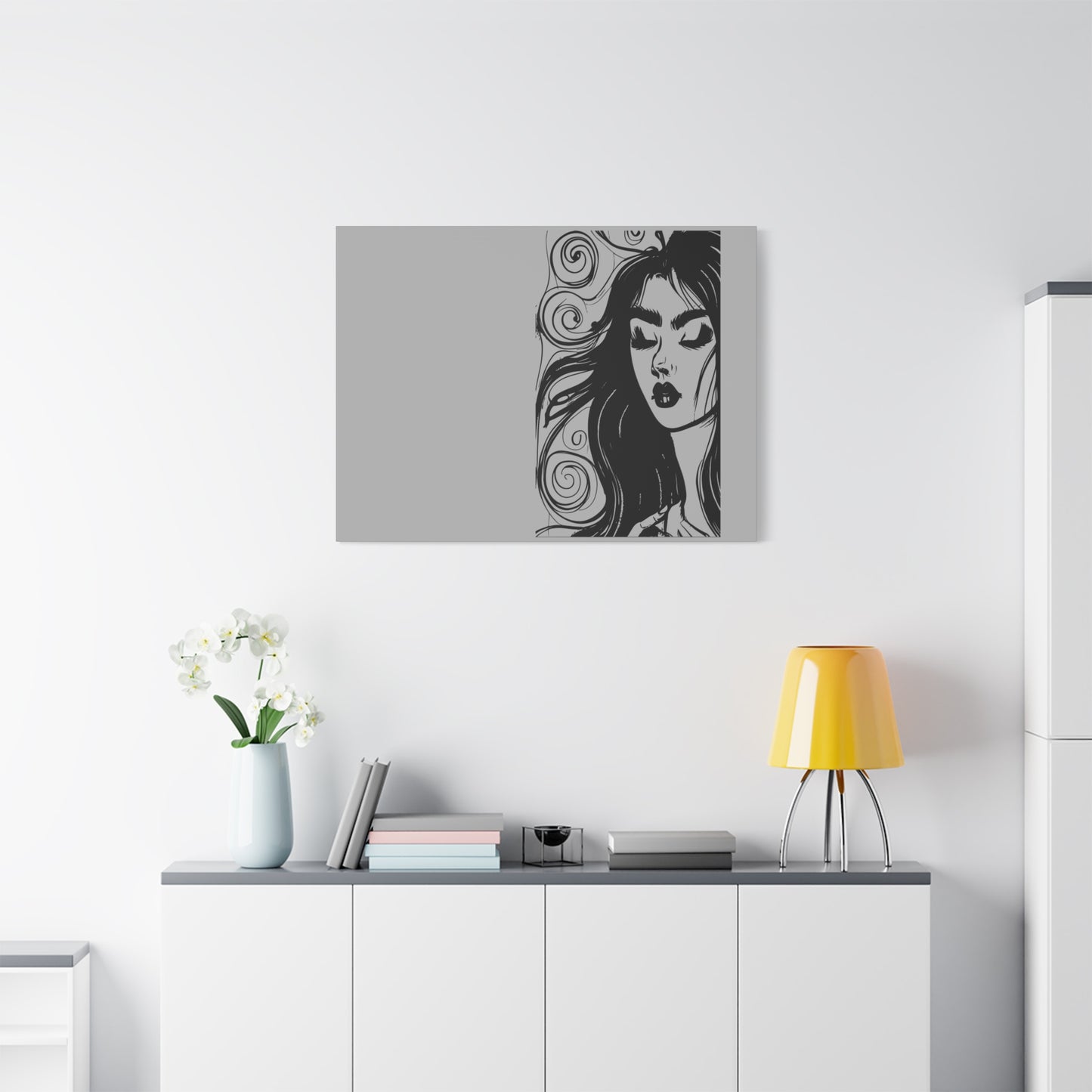 Gothic Woman Portrait Canvas Art — Matte Stretched Wall Decor