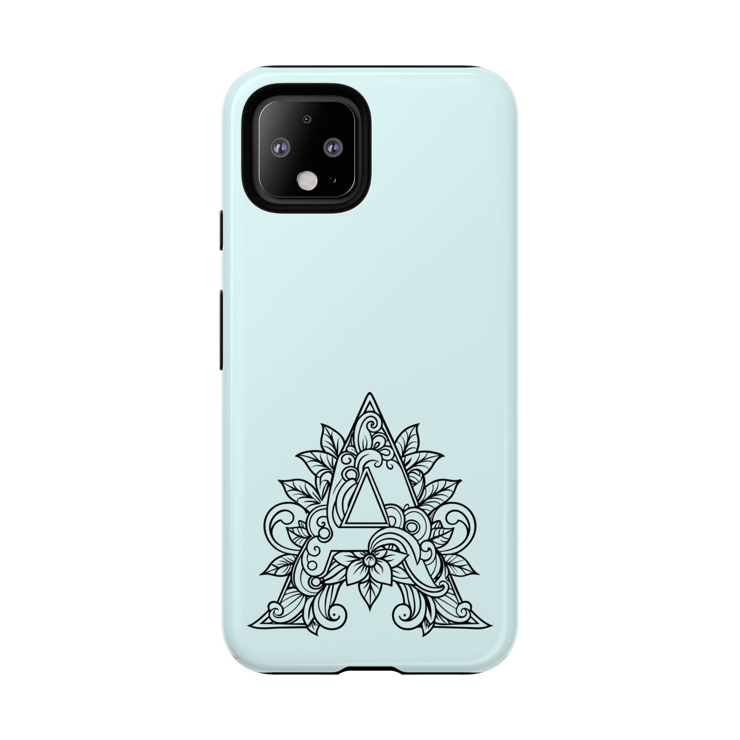 Personalized Tough Phone Case, Floral Monogram Cell Phone Cover, Custom Protective Case, Unique Gift, Birthday, Graduation