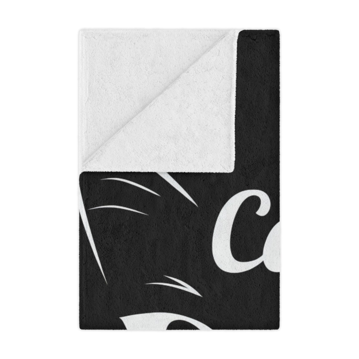 Cat Mom Minky Blanket – Soft Black Cat Face Throw for Pet Lovers