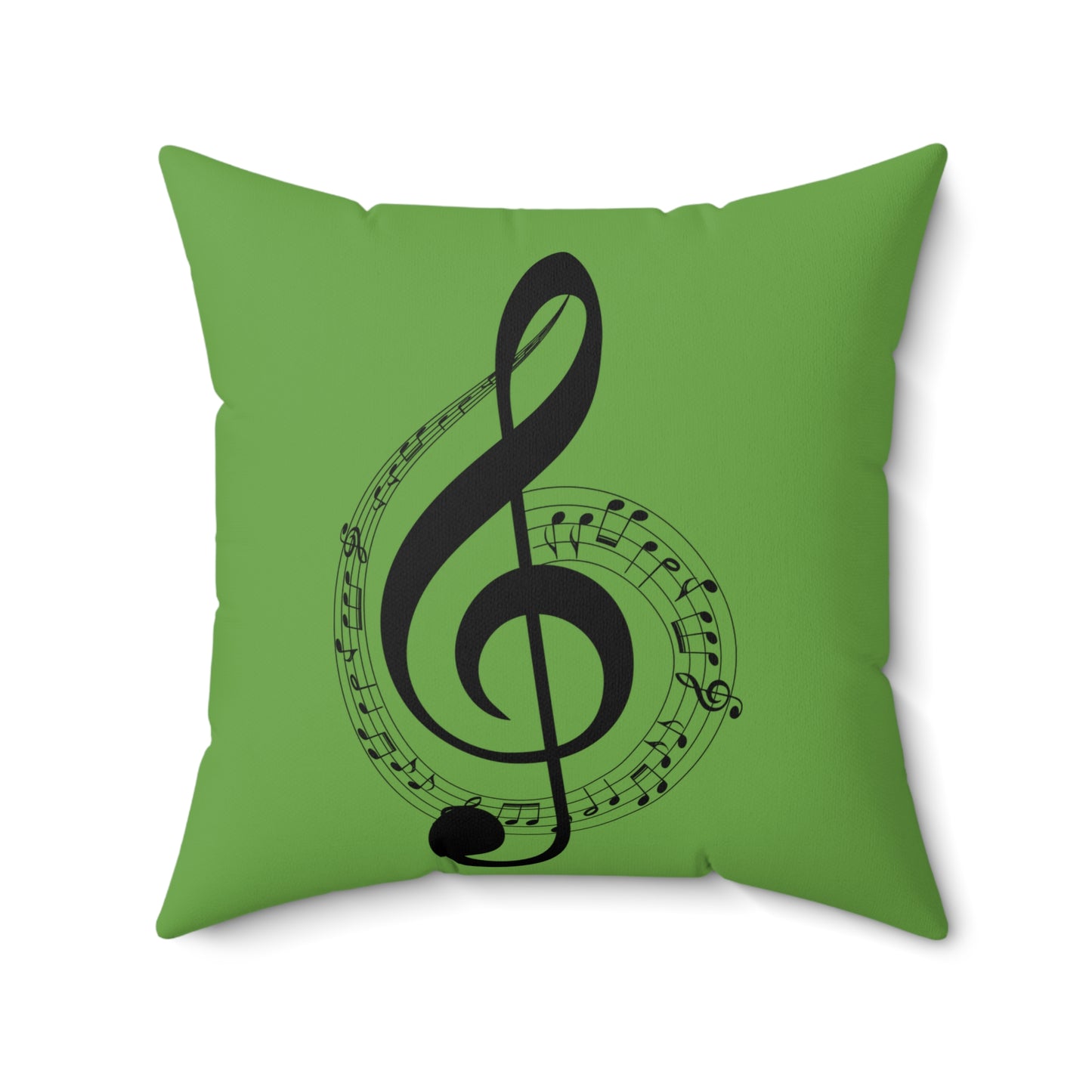 Musical Notes Decorative Pillow, Ideal Gift for Musicians, Green Music Theme Cushion for Home Decor, Bedroom, Living Room