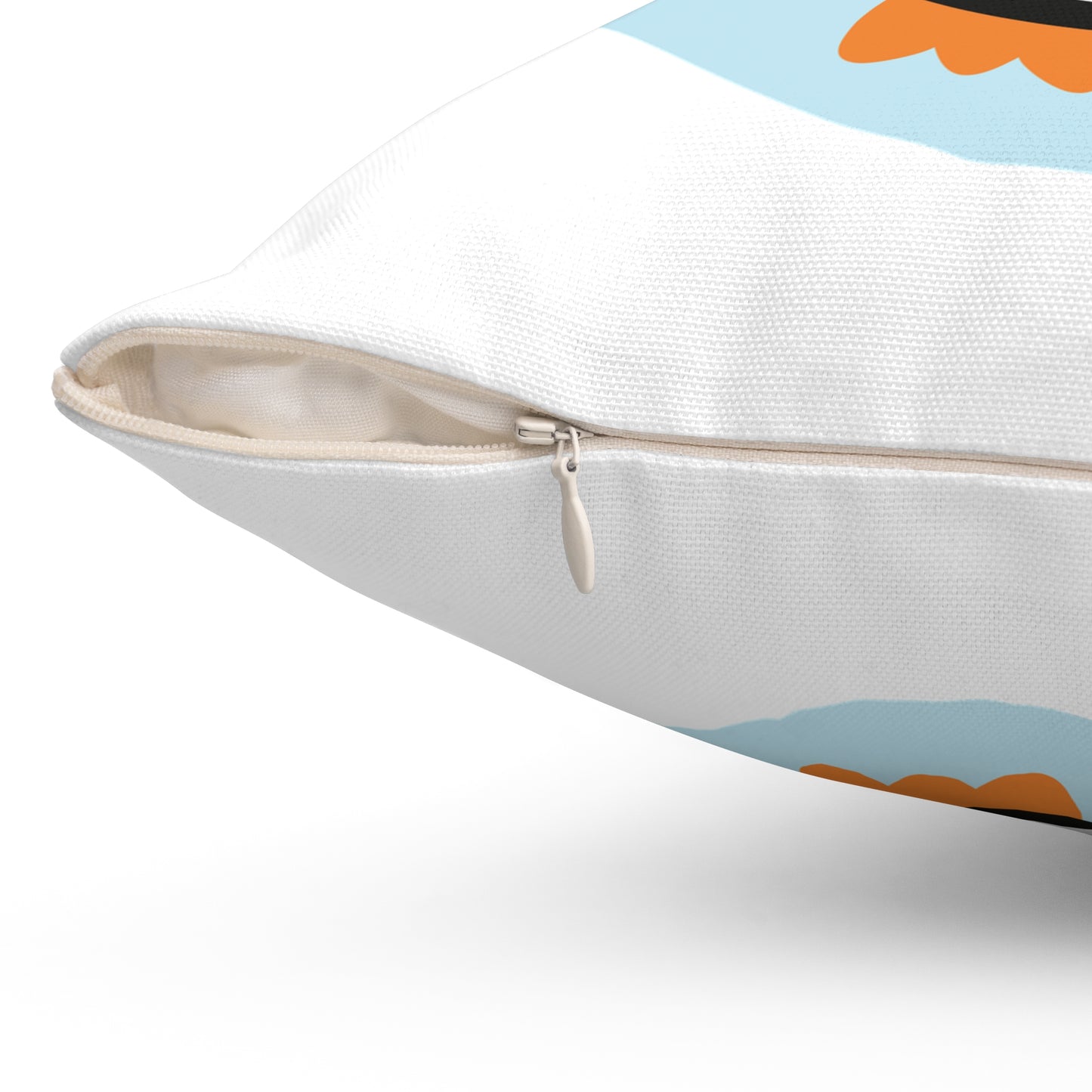 Holiday Penguin Pillow — Cute Reindeer Antler Penguin with Scarf Decorative Throw Pillow