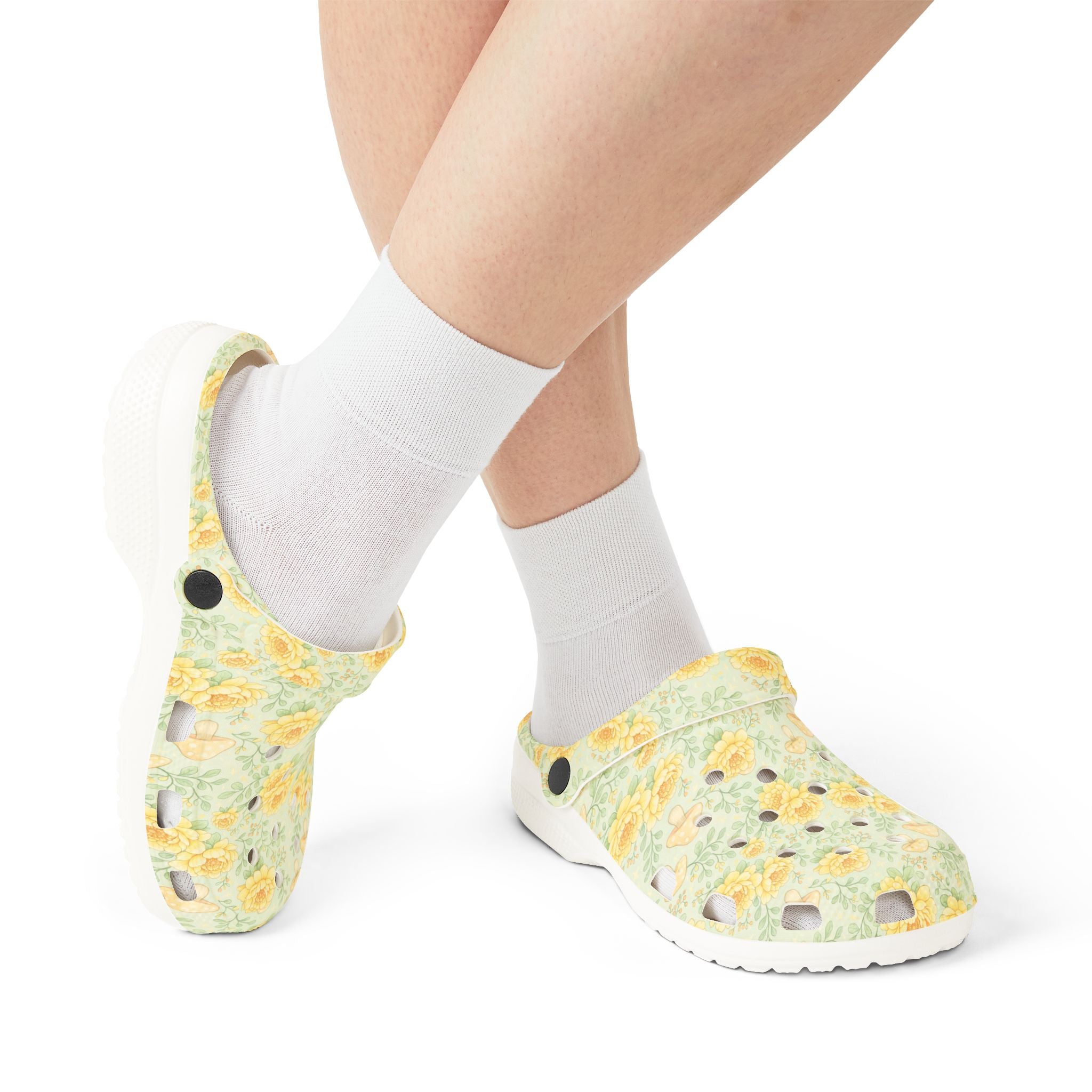 Floral Sunflower Clogs — Lightweight EVA Garden Shoes