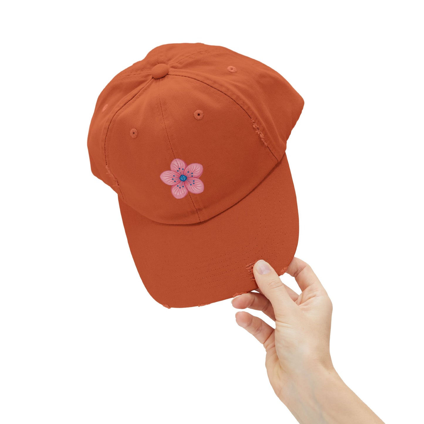 Floral Distressed Cap | Trendy Hat for Spring and Summer | Perfect Gift for Floral Lovers, Outdoor Events, Festivals, Birthdays