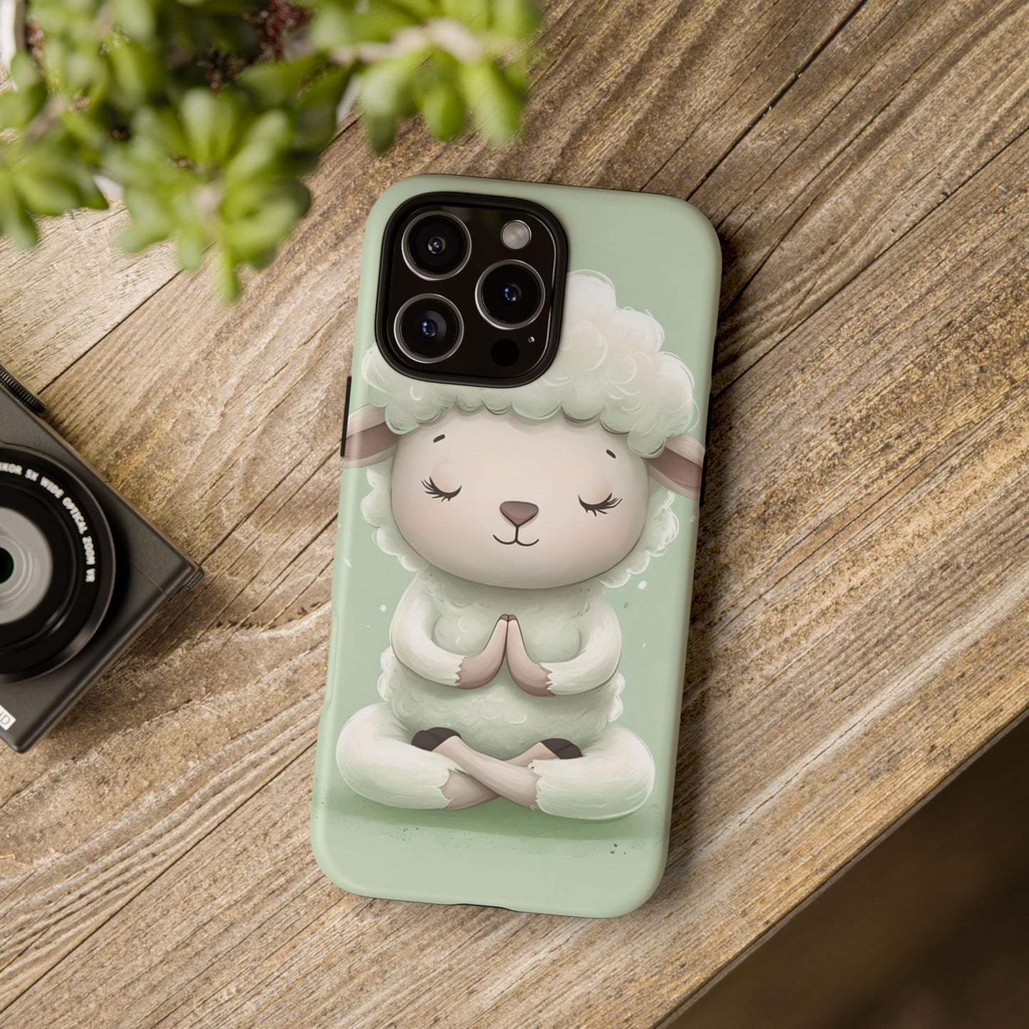 Meditating Lamb Phone Case — Cute Pastel Protective iPhone Cover