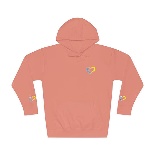 Colorful Heart Unisex Fleece Hoodie | Cozy Gift for Friends, Valentine's Day, Anniversary, Casual Wear, Spring Fashion
