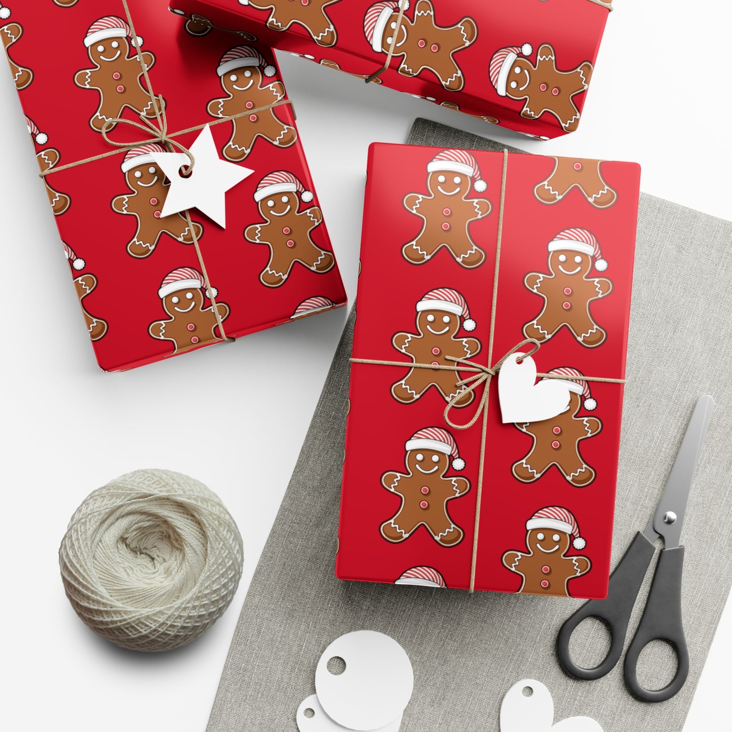Festive Gingerbread Gift Wrap Papers for Holiday Gifting, Christmas, Birthdays, Surprise Parties, Eco-Friendly Wrapping