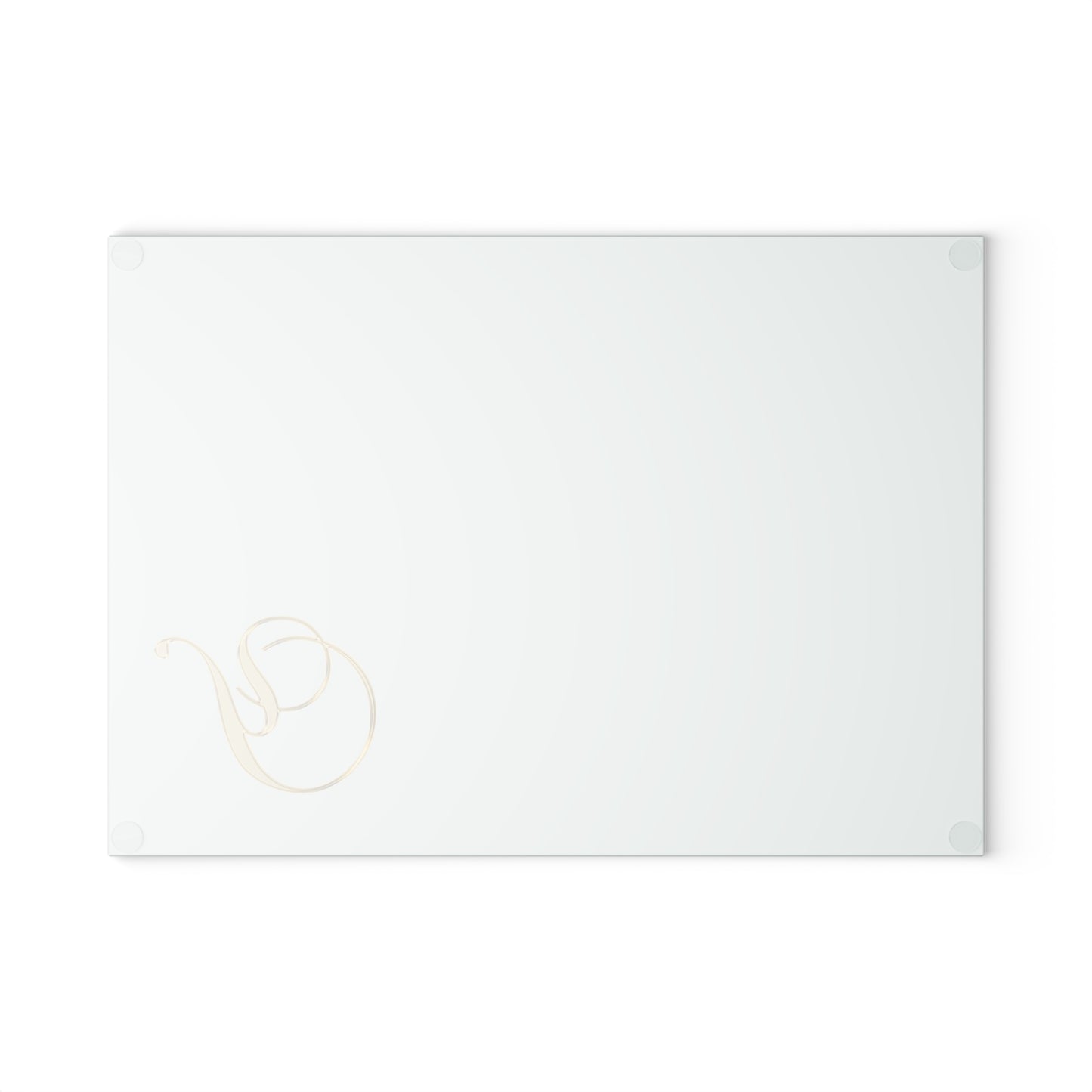 Mint Glass Cutting Board with Gold Monogram Letter 'Y' – Elegant Kitchen Prep Board, Gift for Brides & Housewarmings