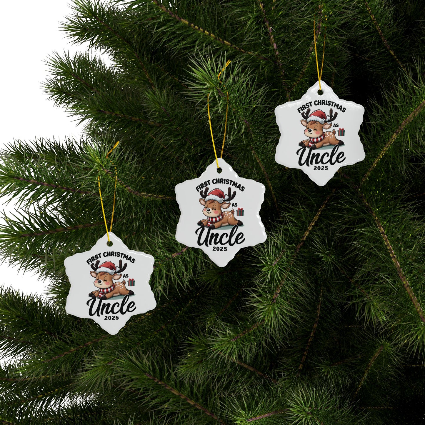 Personalized Christmas Ornaments - 1pc, 3pcs, 5pcs, 10pcs, First Christmas as Uncle, Unique Holiday Gift, Festive Decor