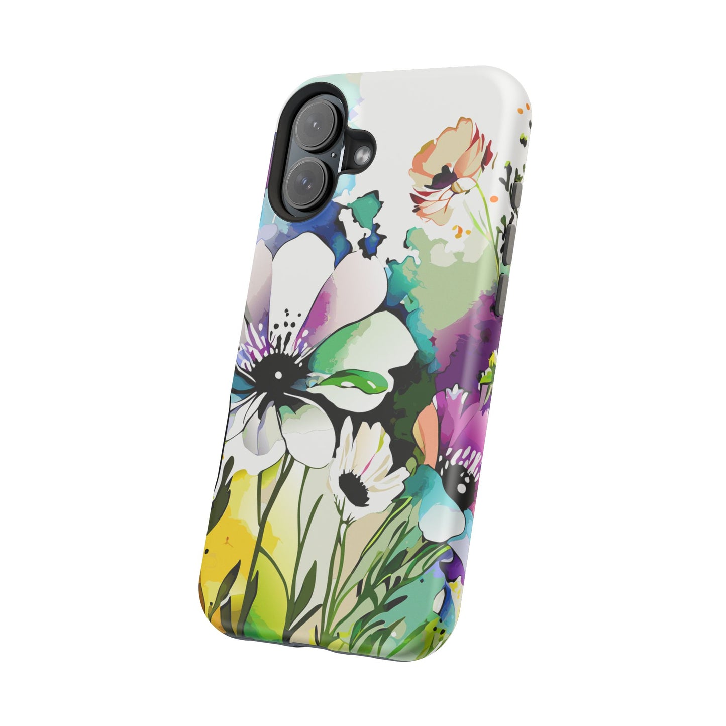 Floral Watercolor Magnetic Phone Case — Impact‑Resistant Protective Cover