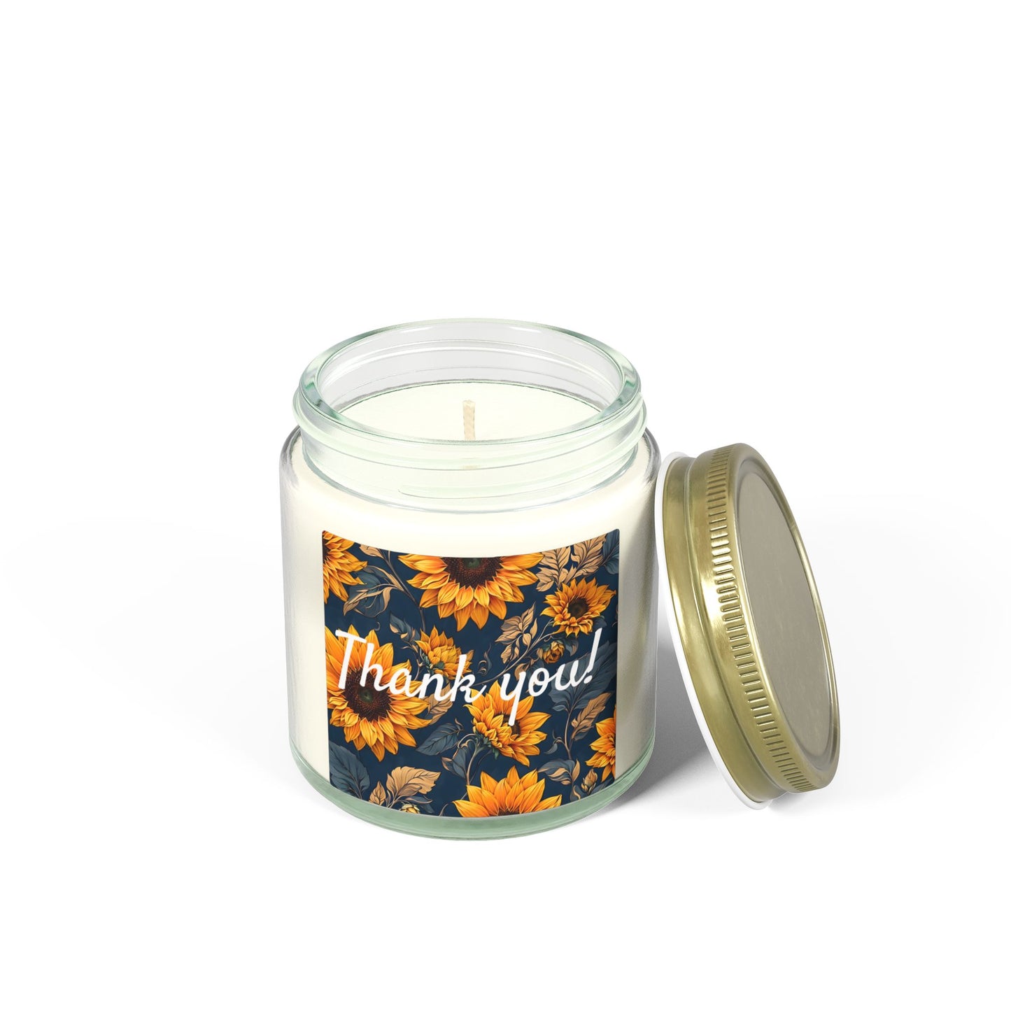 Thank You Sunflower Scented Candle — Coconut Apricot Wax (4oz/9oz)