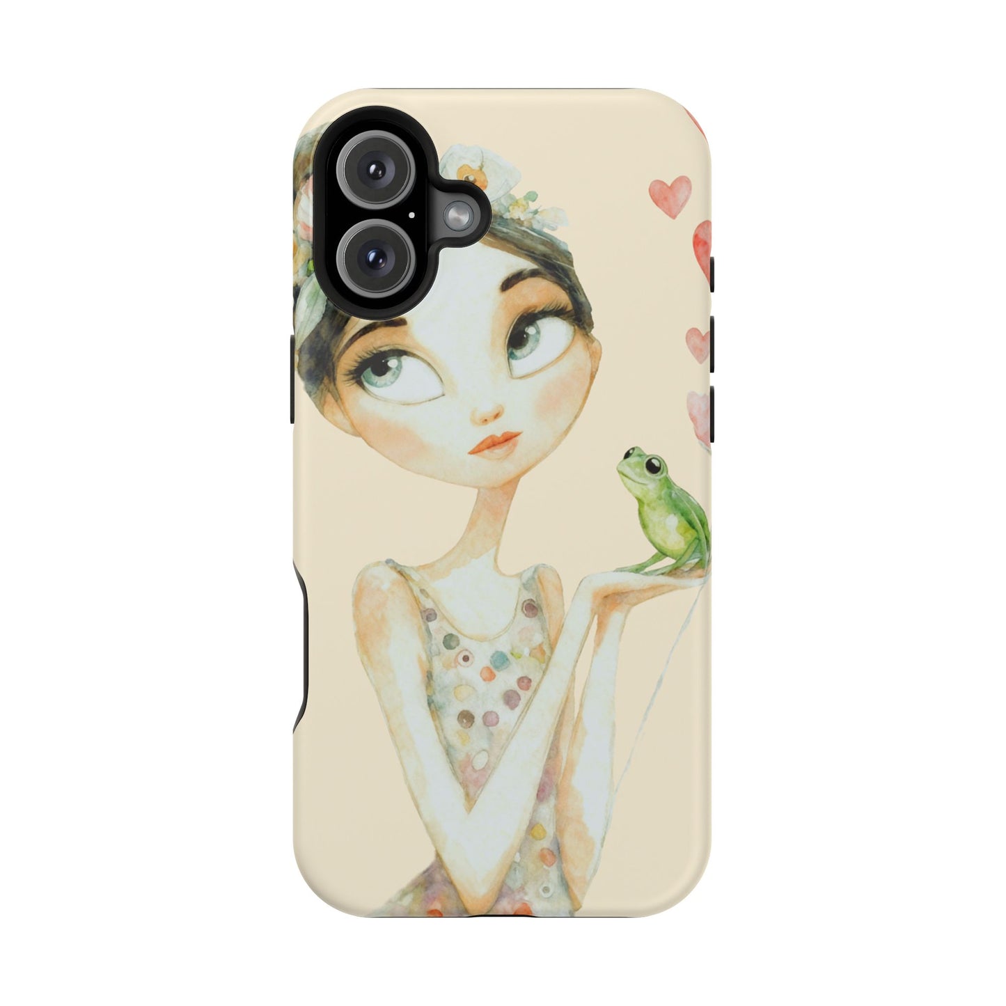 Whimsical Girl with Frog Magnetic Impact Phone Case