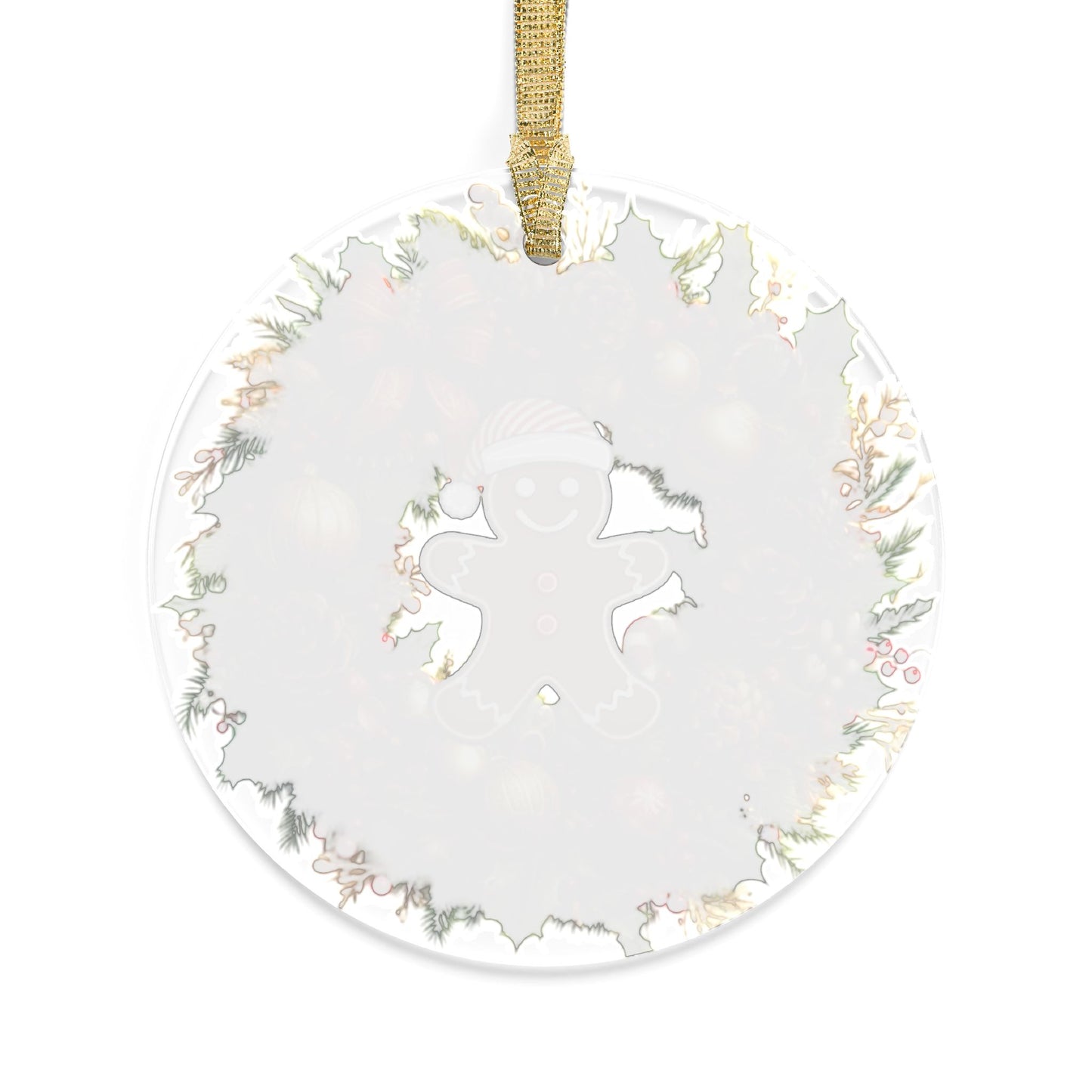 Gingerbread Wreath Acrylic Ornament – Cute Holiday Christmas Tree Decor