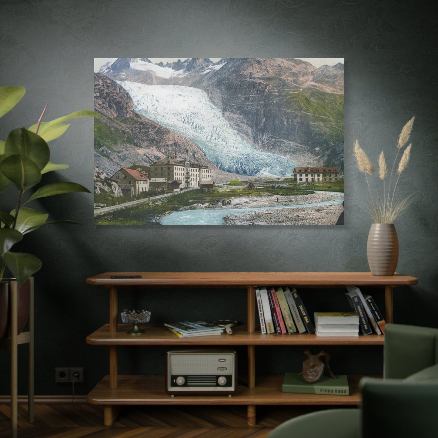 Glacier Village Matte Canvas Print