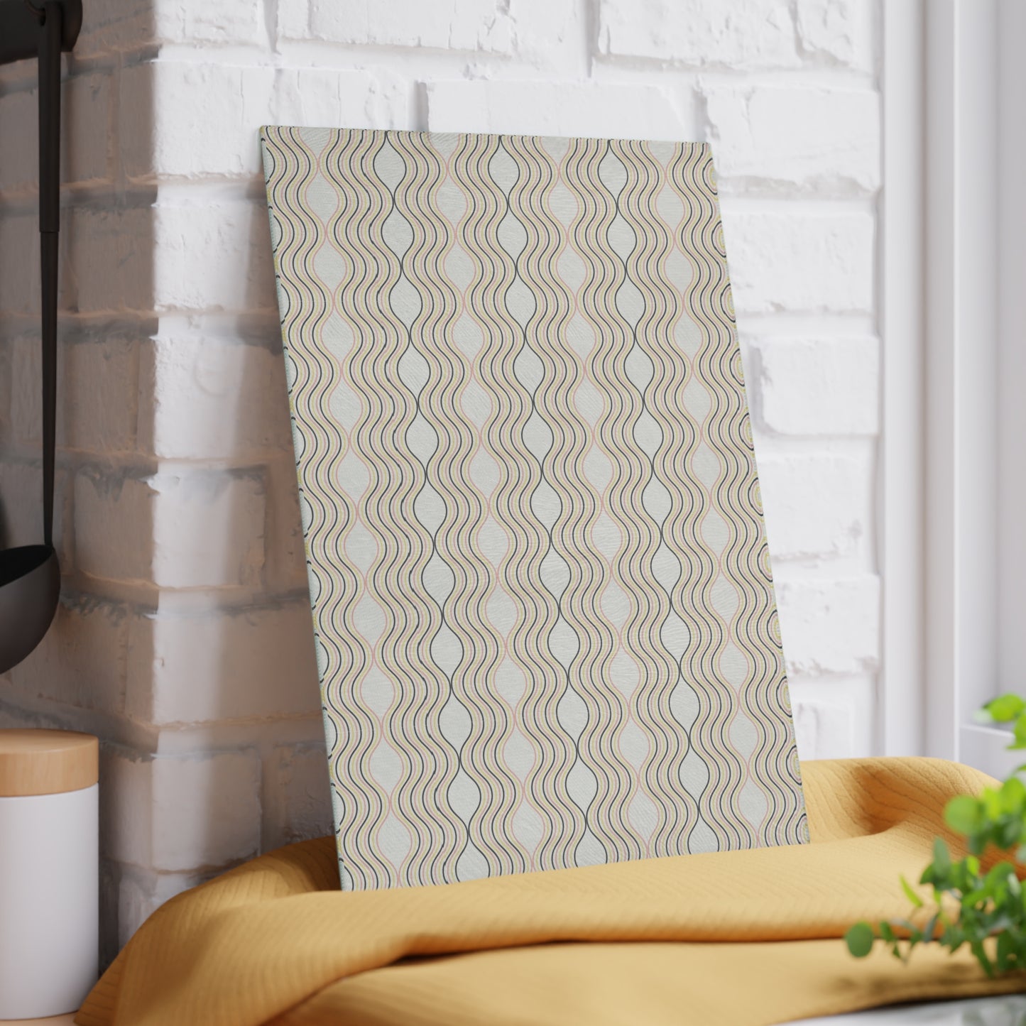 Boho Wave Glass Cutting Board, Kitchen Decor, Gift for Home Chef, Housewarming Present, Unique Cooking Essential, Modern Serveware