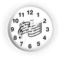 Music Notes Wall Clock — Black & White Treble Clef Timepiece for Music Lovers
