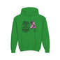 Youth Hoodie — "Love Has Four Paws" Pink Scooter French Bulldog Graphic