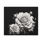 Monochrome Rose Canvas Print — Black & White Floral Wall Art