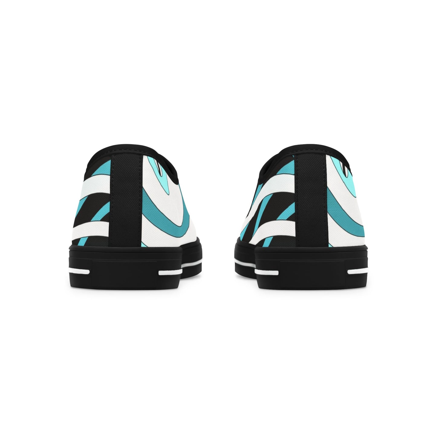 Low Top Sneakers – Aqua Wave Graphic Women's Canvas Shoes