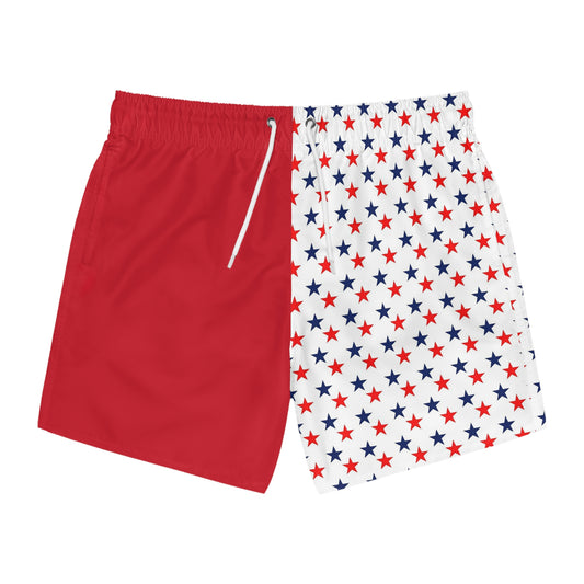 Patriotic Star Pattern Swim Trunks - Perfect for Summer Fun