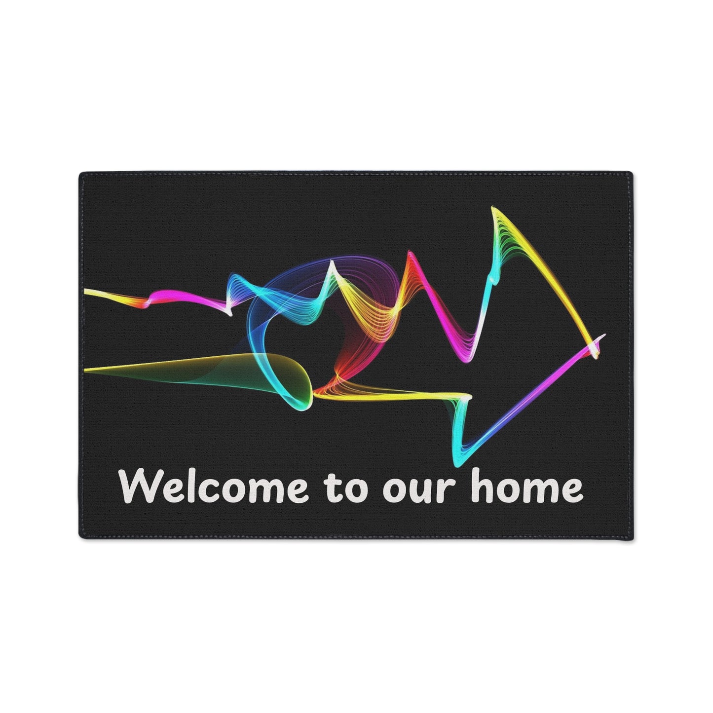 Welcome to Our Home Floor Mat — Colorful Wave Entrance Rug