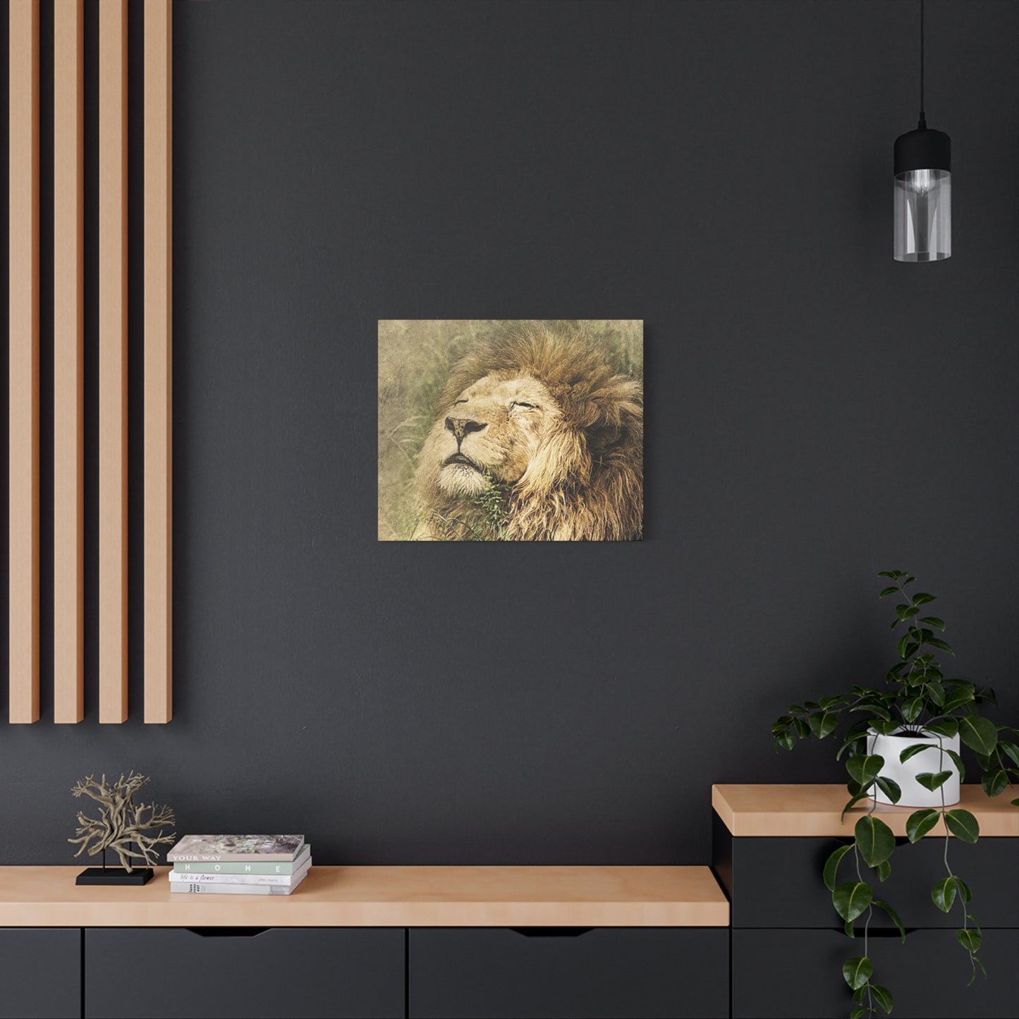 Lion Portrait Matte Canvas Print — Stretched 1.25" Wall Art