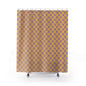 Floral Daisy Pattern Shower Curtain — Retro Yellow Flowers on Lilac Background