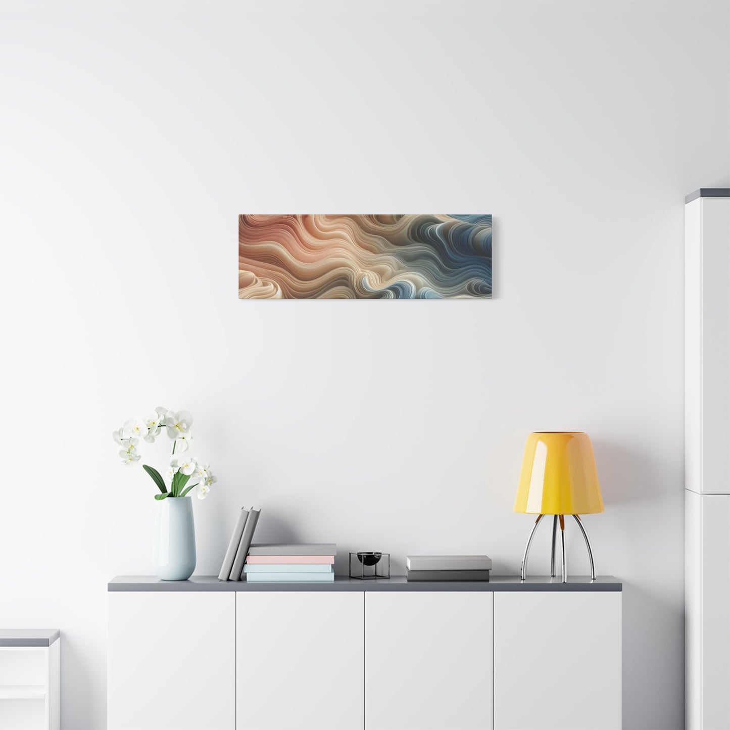 Abstract Swirl Matte Canvas Wall Art — Fluid Earth Tones, Stretched 1.25"