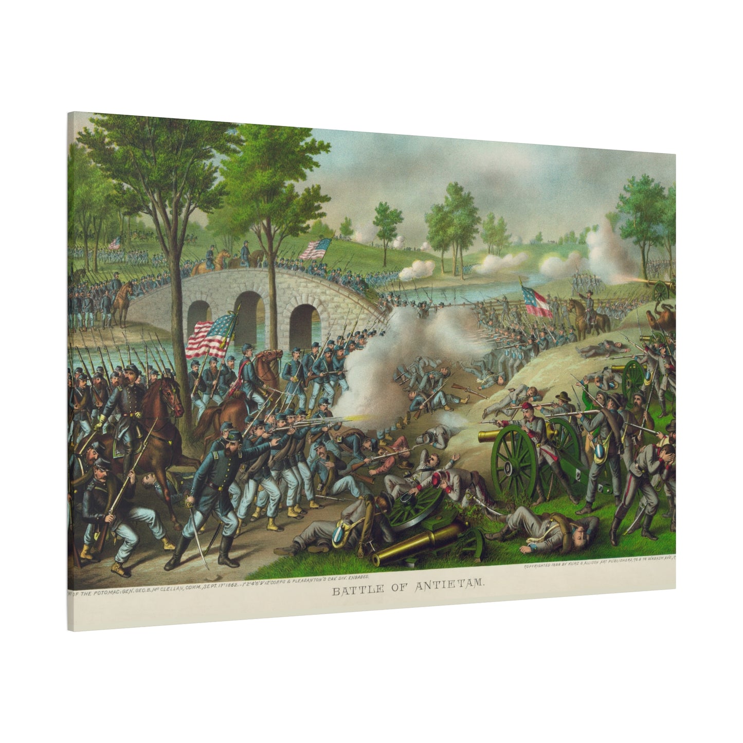 Antietam Battle Canvas Print — Civil War Historical Wall Art (Matte Stretched)
