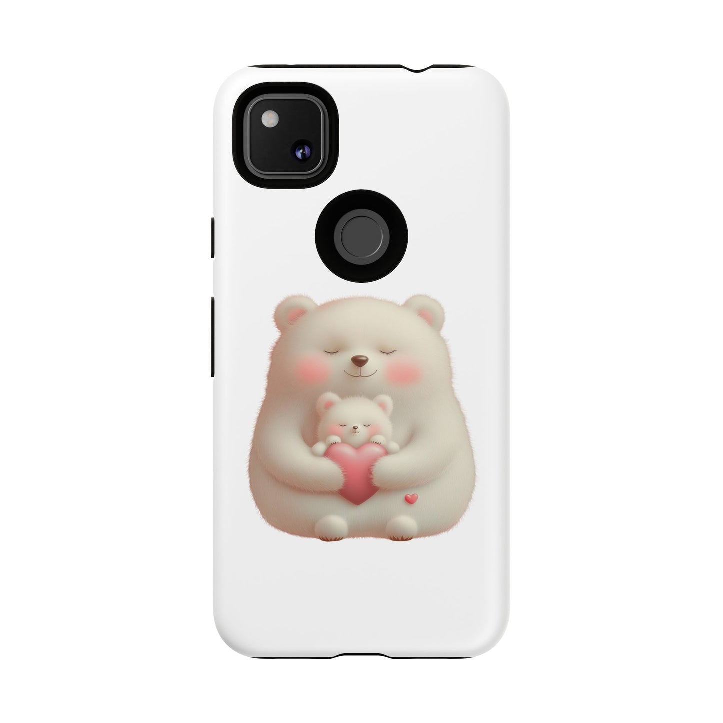 Cute Bear Phone Case, Tough Cases, Animal Lover Gift, Kids Accessories, Mother’s Day, Heartwarming Design