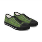 Green Plaid Low Top Sneakers — Casual Canvas Shoes