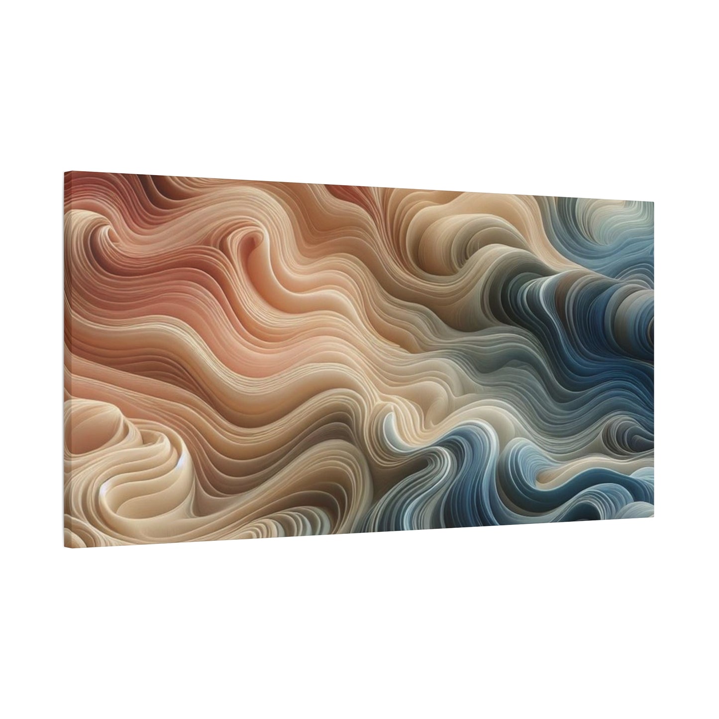 Abstract Swirl Matte Canvas Wall Art — Fluid Earth Tones, Stretched 1.25"