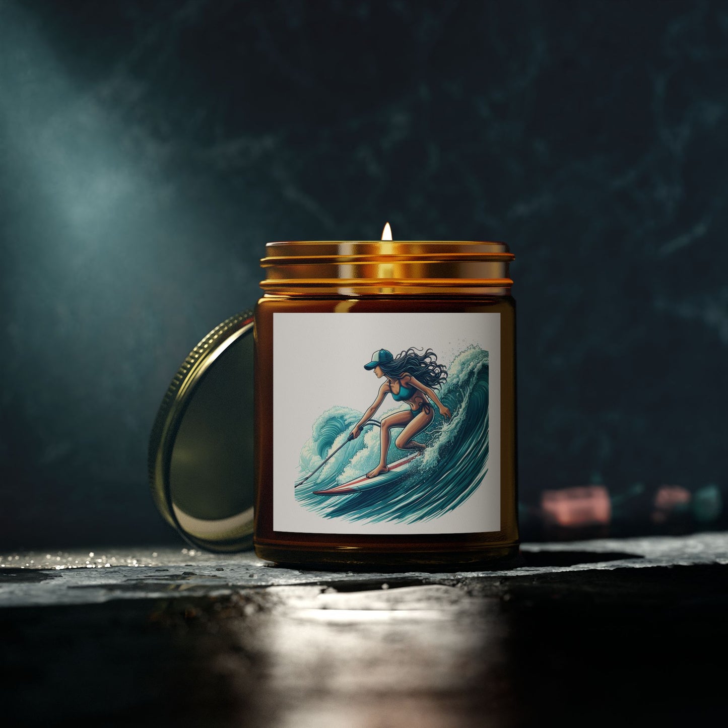 Scented Candles, Coconut Apricot Wax (4oz, 9oz) - Surfer
