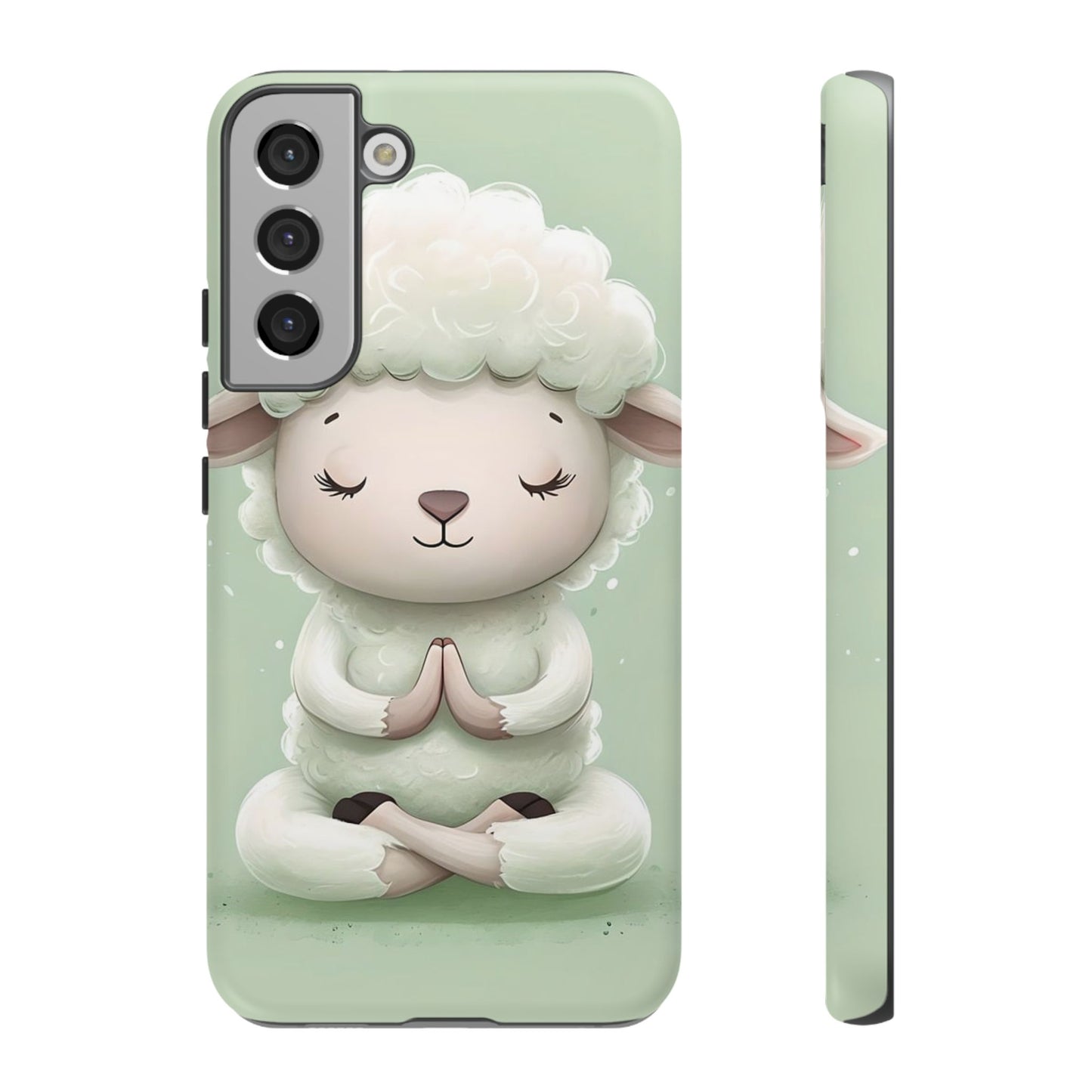 Meditating Lamb Phone Case — Cute Pastel Protective iPhone Cover