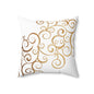 Elegant Decorative Pillow with Gold Swirl Design, Cozy Home Accent, Perfect for Living Room, Holidays, Gift Idea