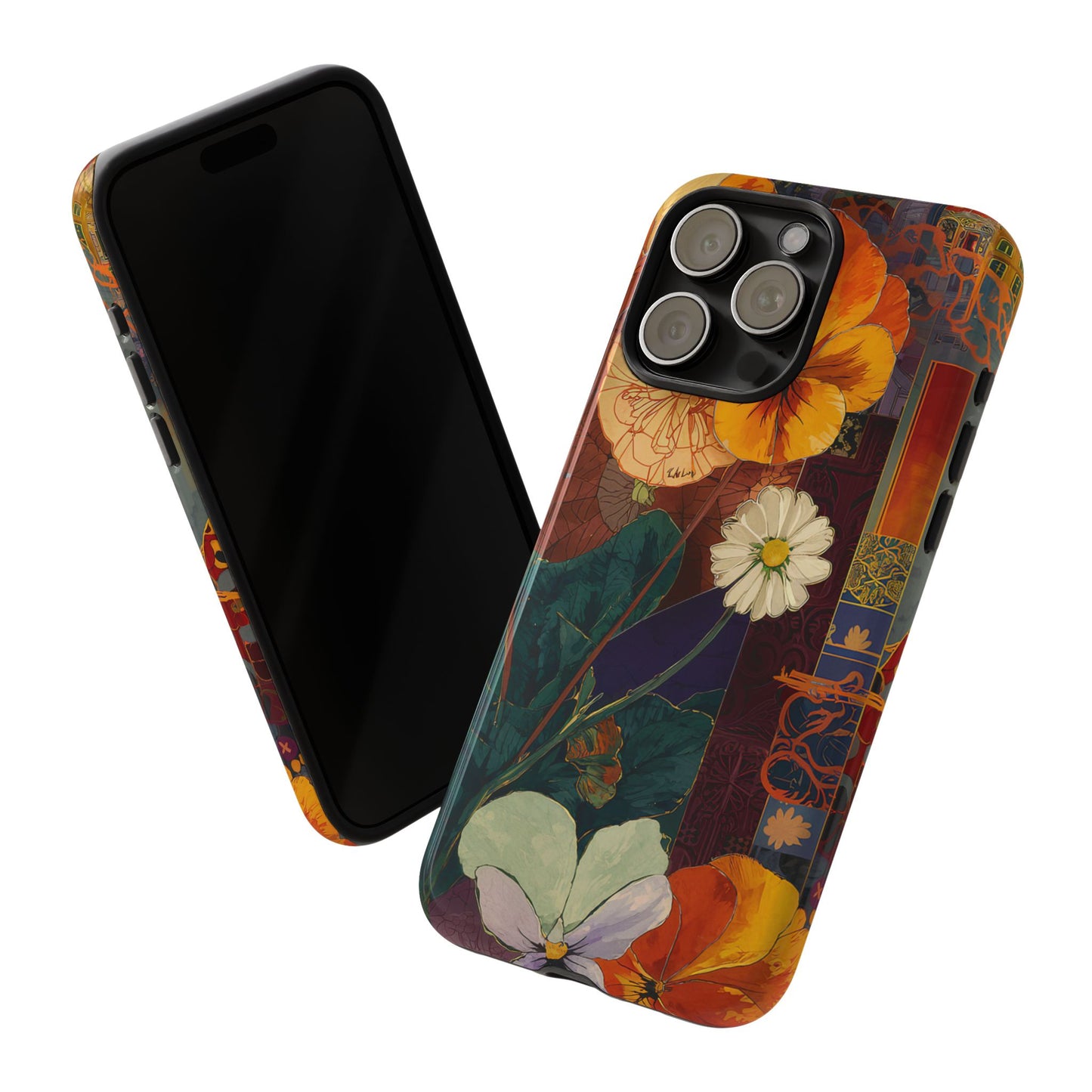 Floral Pansy Tough Phone Case — Vintage Botanical Protection