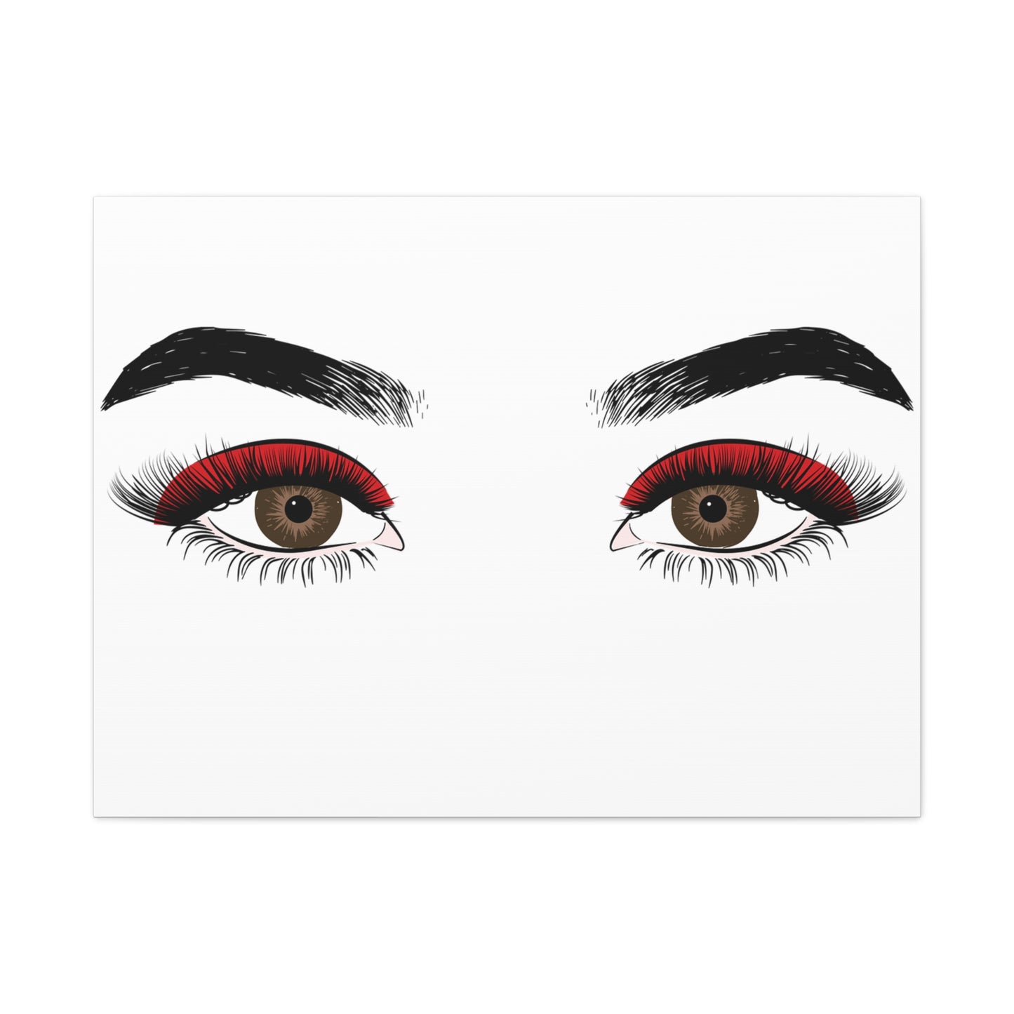 Red Lashes Wall Art Canvas — Glam Eyes Makeup Decor