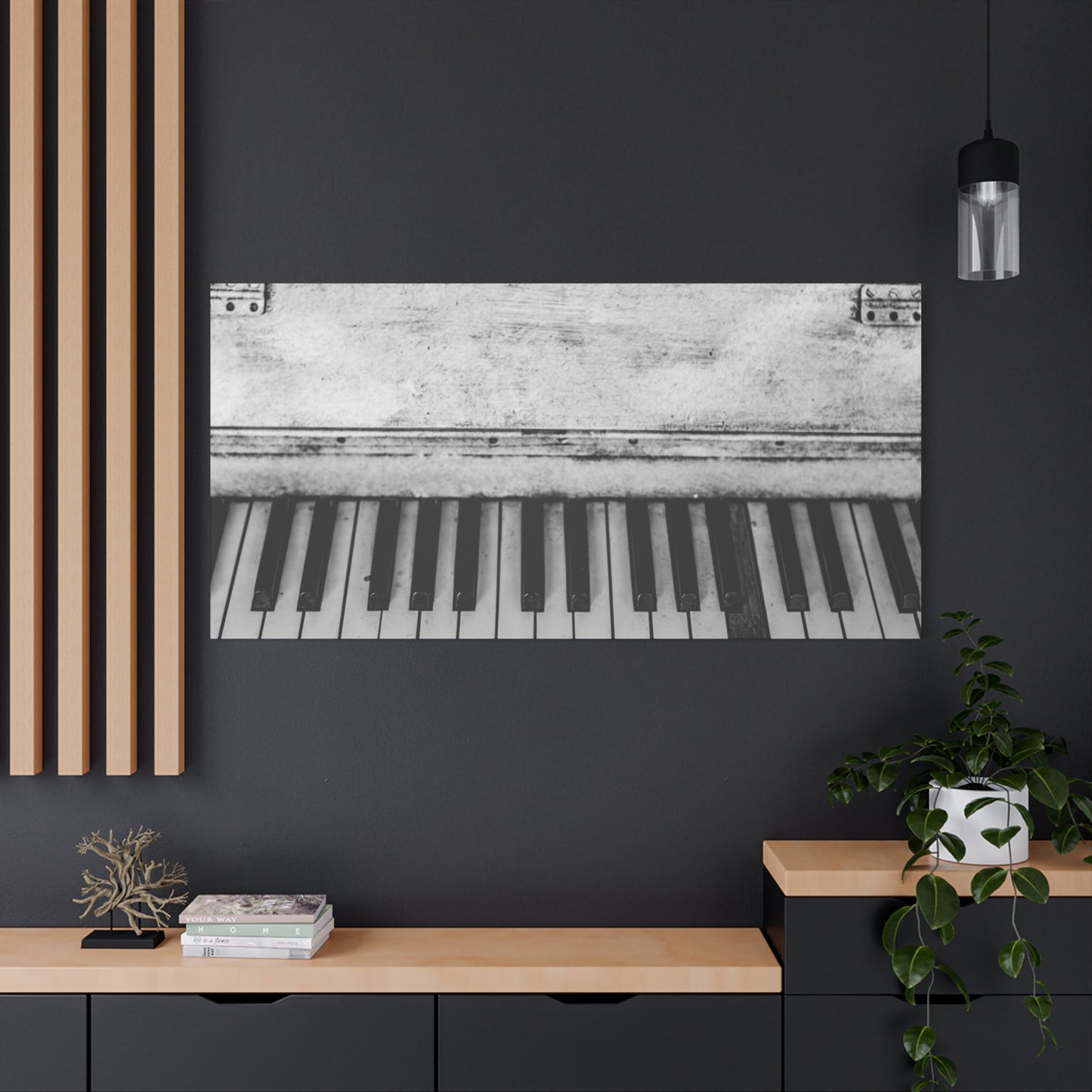 Vintage Piano Keys Matte Canvas Print