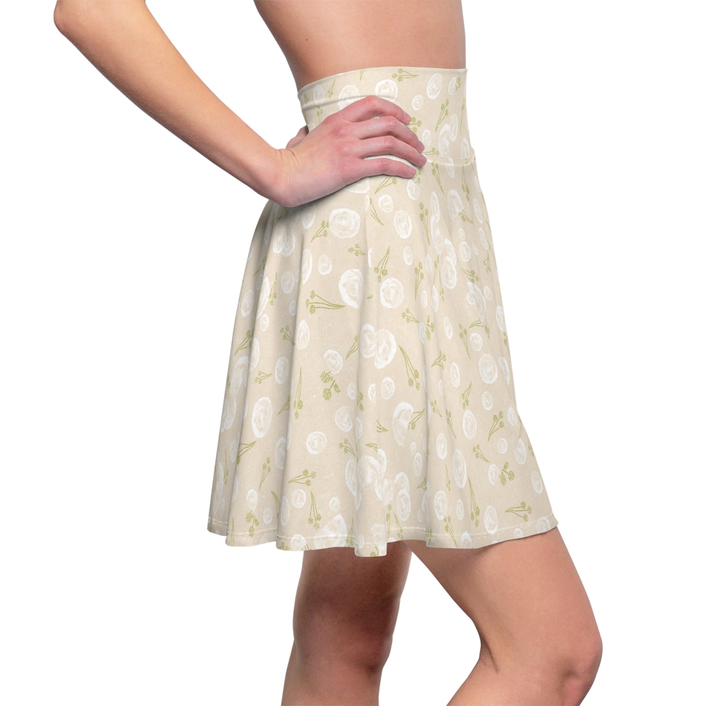Floral Print Women's Skater Skirt, Casual Everydaywear, Summer Style, Festival Outfit, Gift for Her