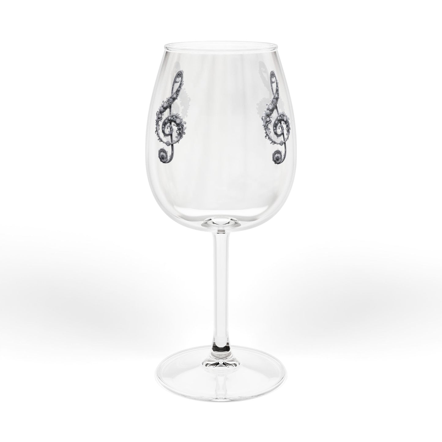 Musical Treble Clef 12oz Wine Glass — Musician Gift & Concert Party Glass